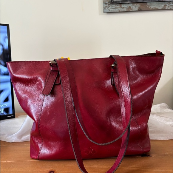 Patricia Nash Red Leather Tote Vintage - Picture 2 of 14